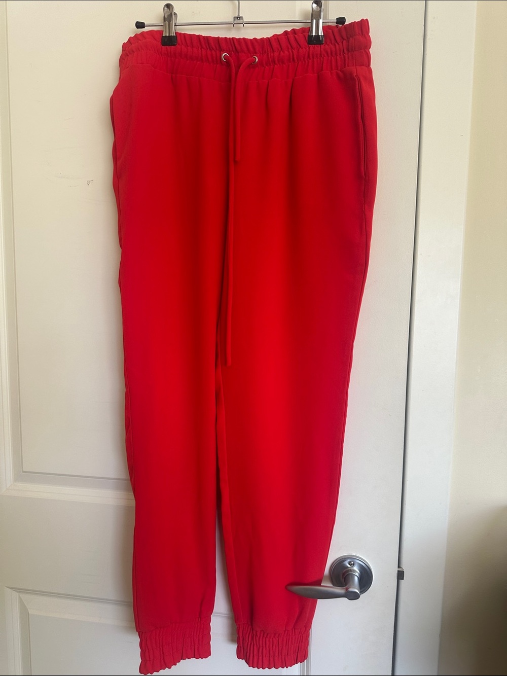 Zara Red Drawstring Jogger Pants